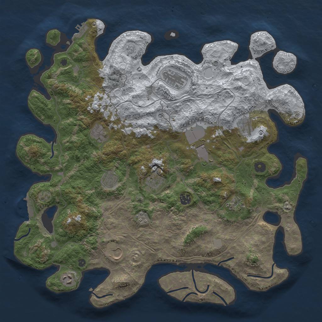 Rust Map: Procedural Map, Size: 4250, Seed: 486765576, 20 Monuments