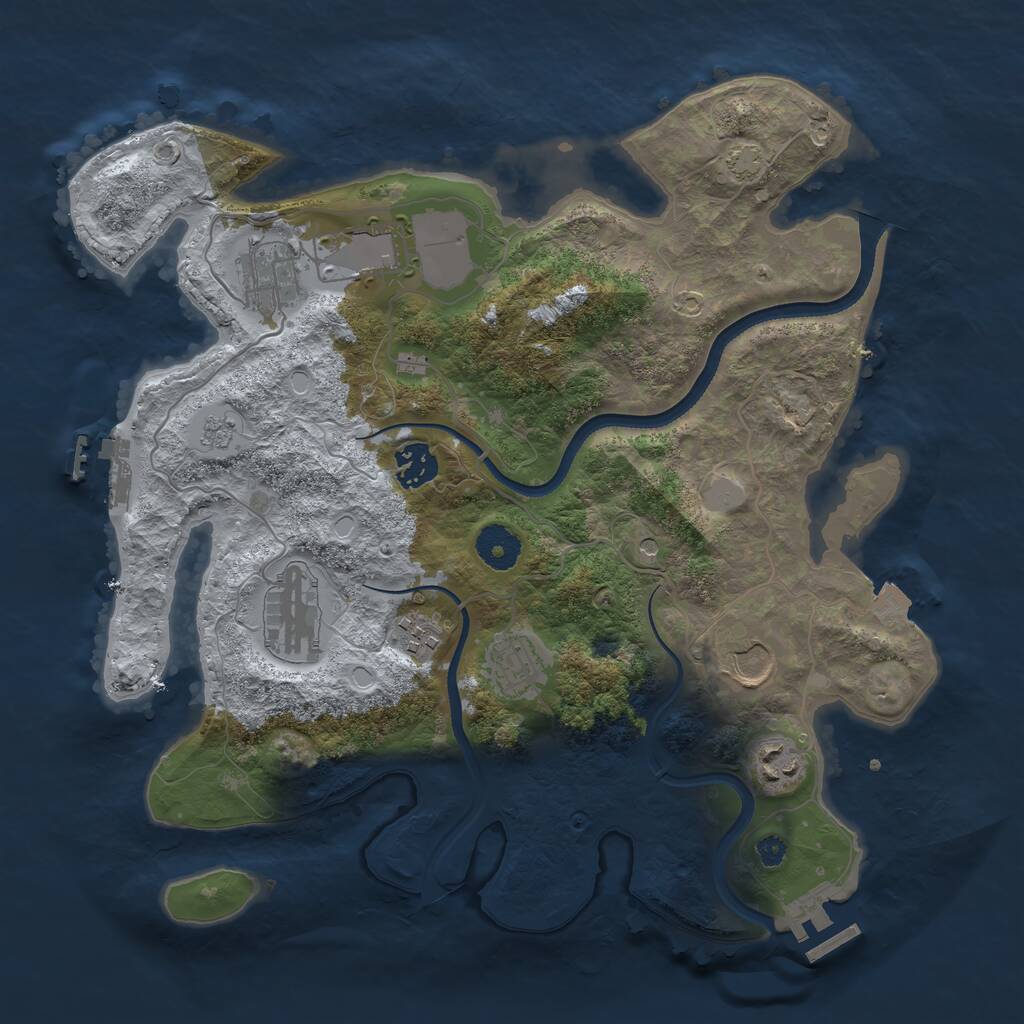 Rust Map: Procedural Map, Size: 3500, Seed: 126485, 14 Monuments
