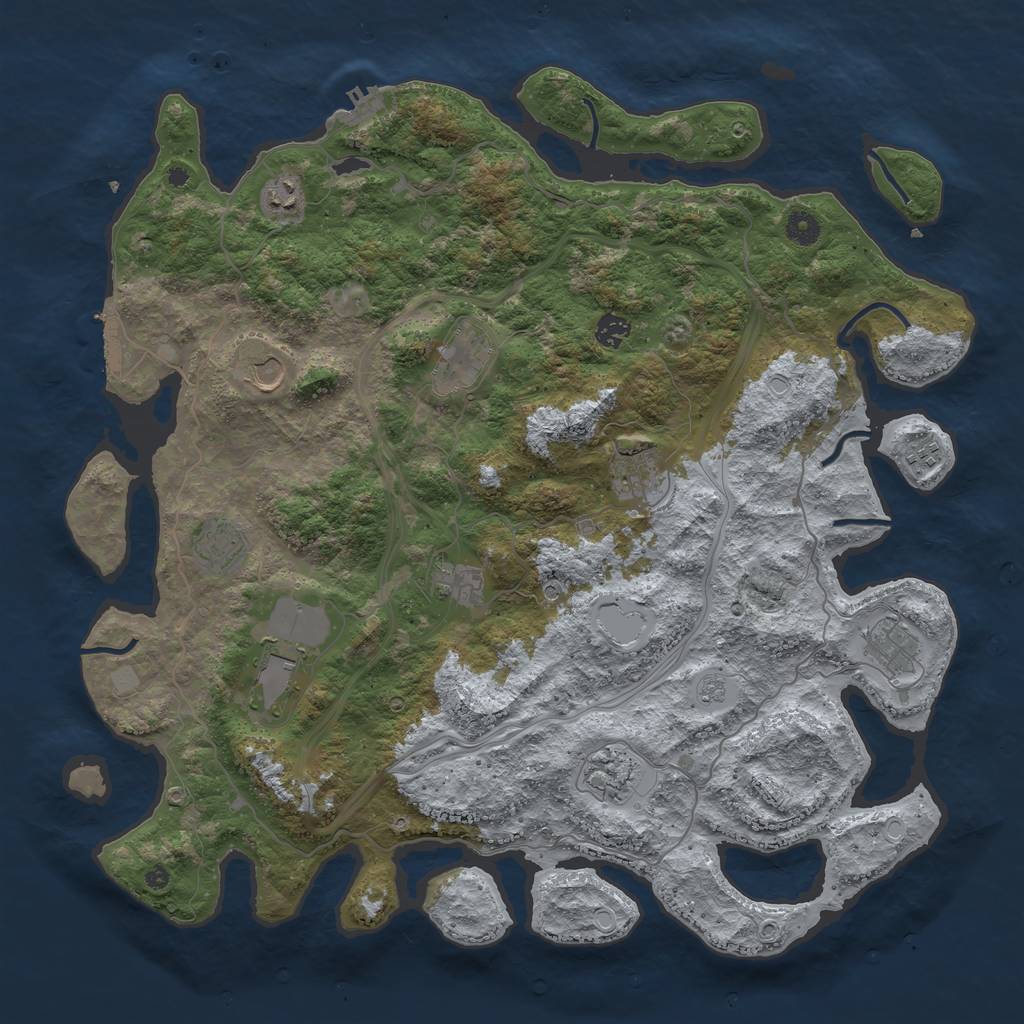 Rust Map: Procedural Map, Size: 4500, Seed: 2080, 20 Monuments