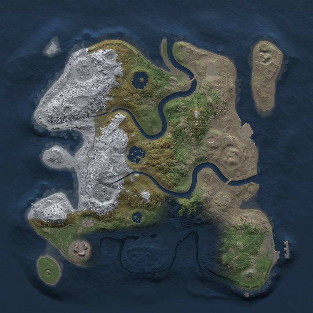 Rust Map: Procedural Map, Size: 2800, Seed: 27029, 8 Monuments