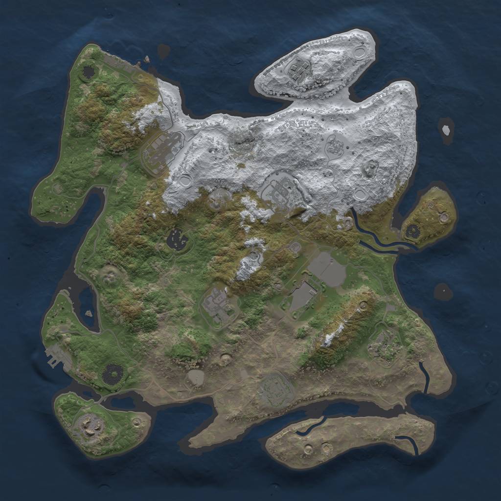 Rust Map: Procedural Map, Size: 3570, Seed: 352380, 18 Monuments