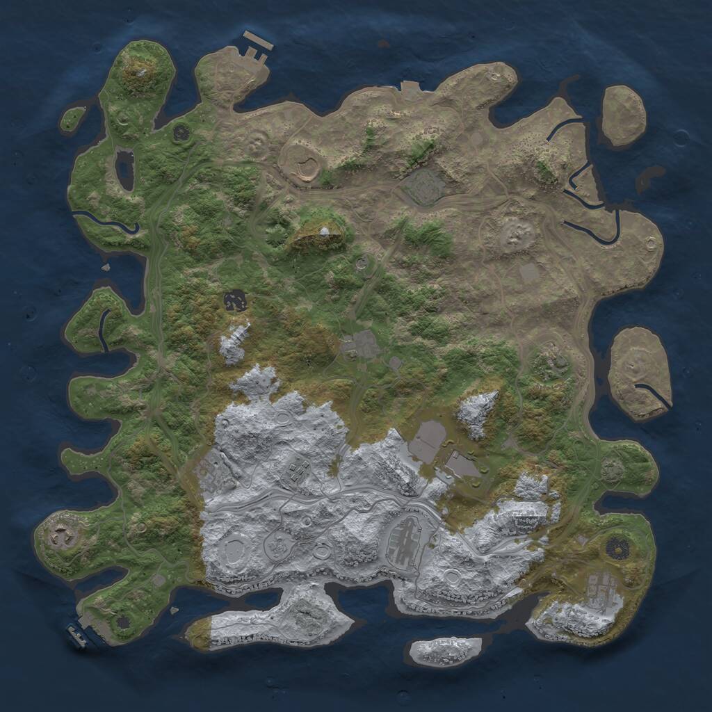 Rust Map: Procedural Map, Size: 4500, Seed: 10369, 17 Monuments
