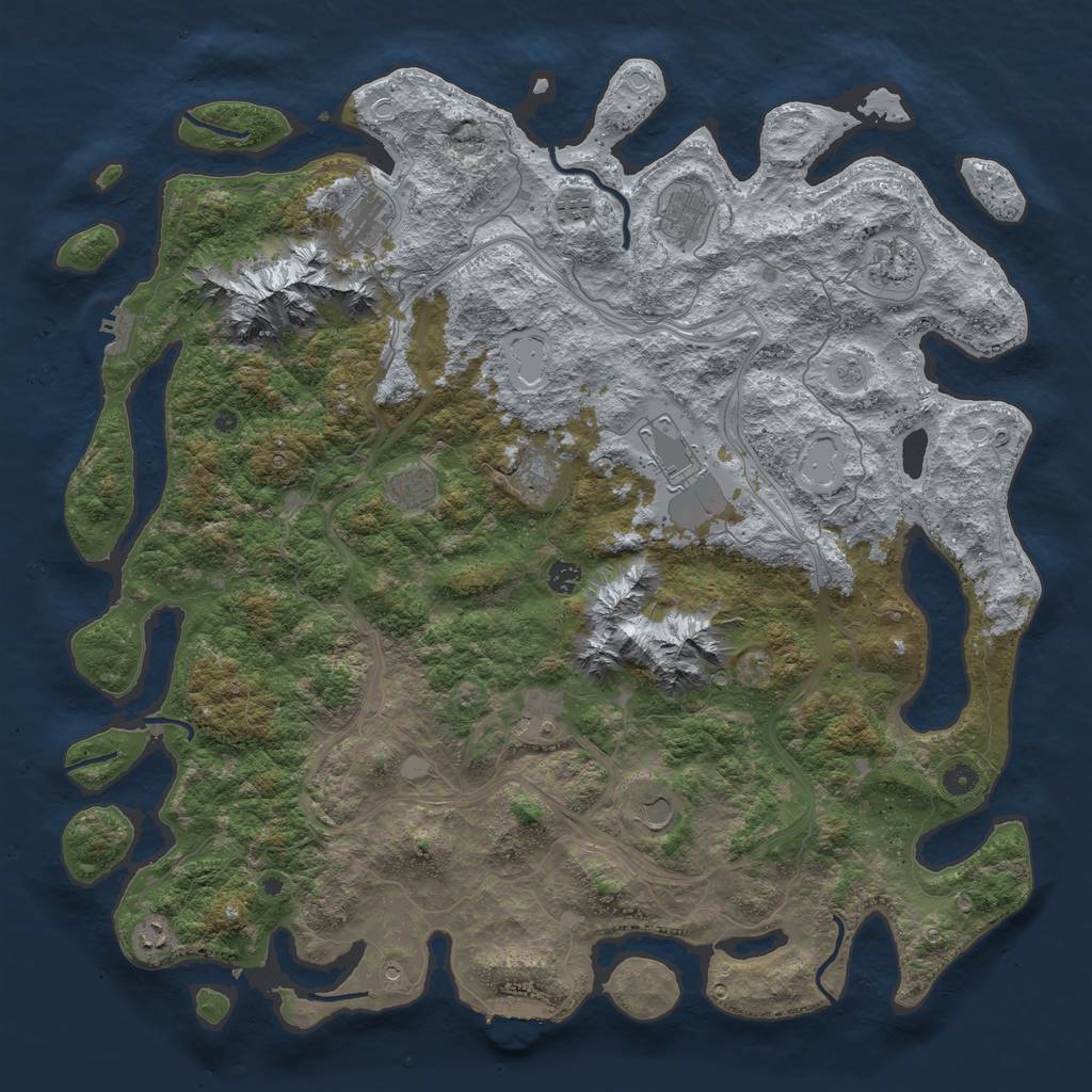 Rust Map: Procedural Map, Size: 5000, Seed: 57334, 20 Monuments