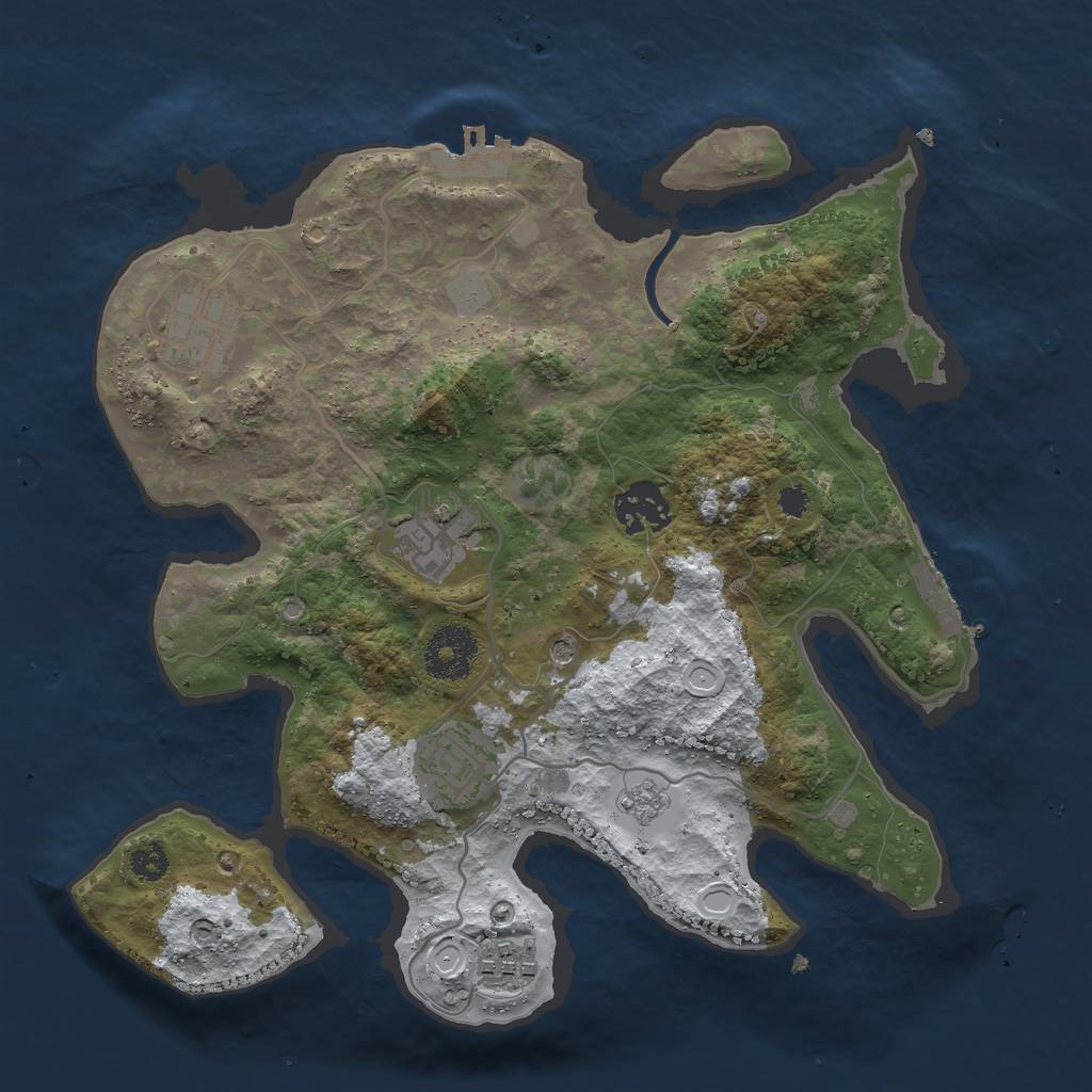 Rust Map: Procedural Map, Size: 3000, Seed: 6561, 14 Monuments