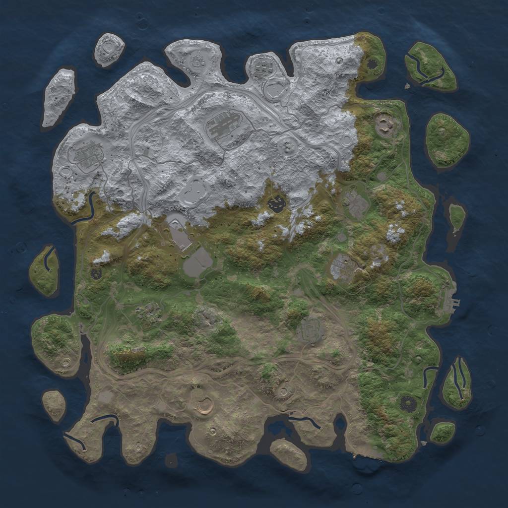 Rust Map: Procedural Map, Size: 4500, Seed: 1866602950, 20 Monuments
