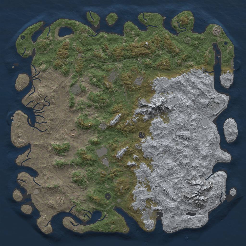 Rust Map: Procedural Map, Size: 6000, Seed: 5467, 20 Monuments