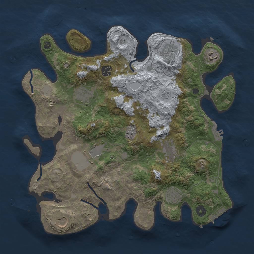 Rust Map: Procedural Map, Size: 3500, Seed: 1138765082, 18 Monuments