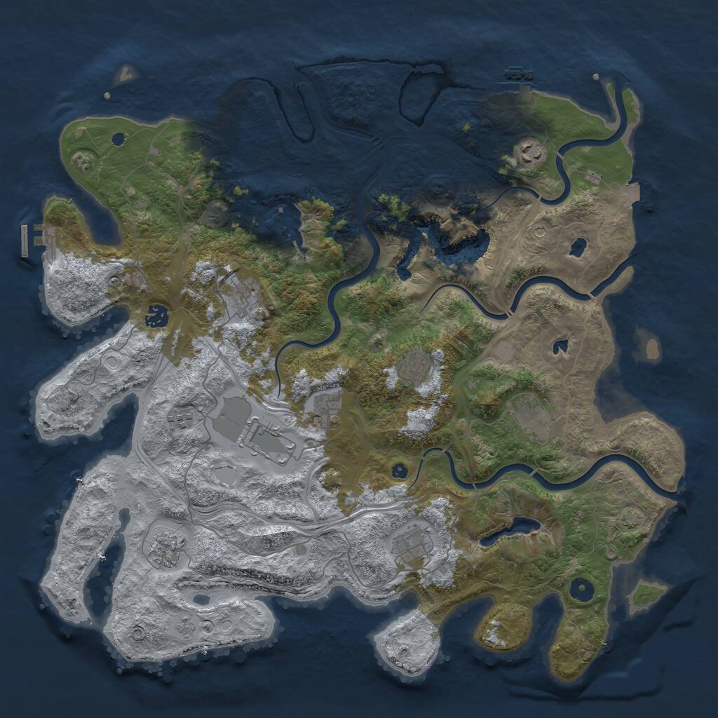 Rust Map: Procedural Map, Size: 4500, Seed: 756734038, 16 Monuments