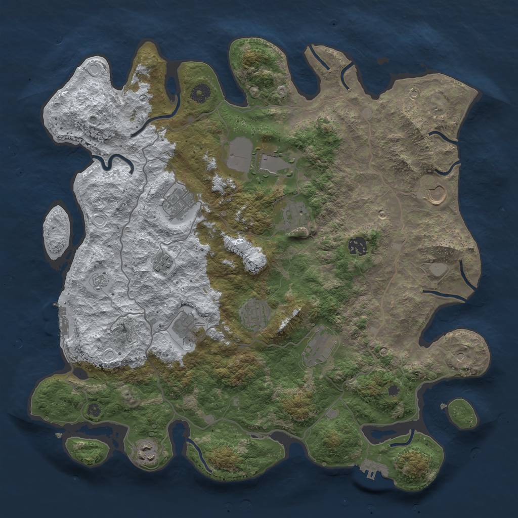 Rust Map: Procedural Map, Size: 4000, Seed: 817209, 19 Monuments