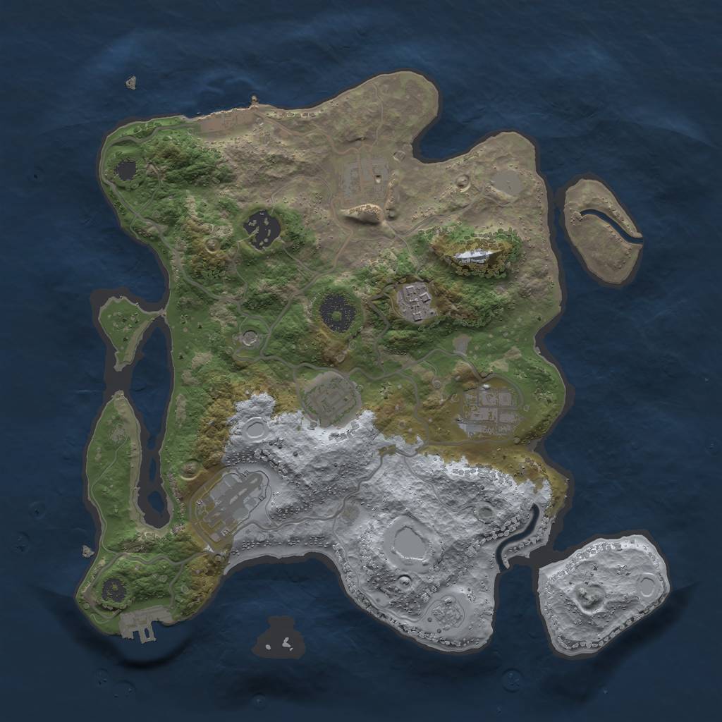 Rust Map: Procedural Map, Size: 3000, Seed: 1310572641, 15 Monuments