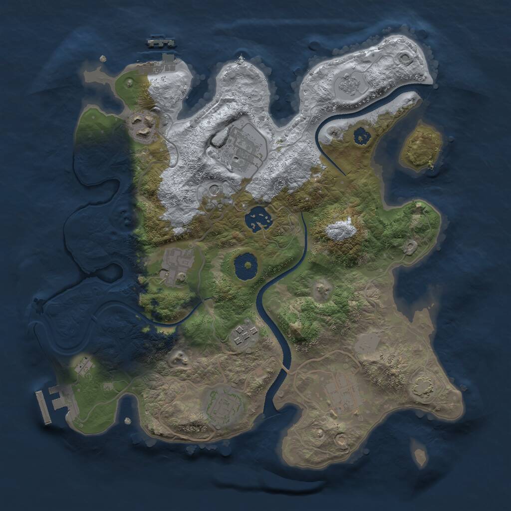 Rust Map: Procedural Map, Size: 3000, Seed: 4711, 13 Monuments