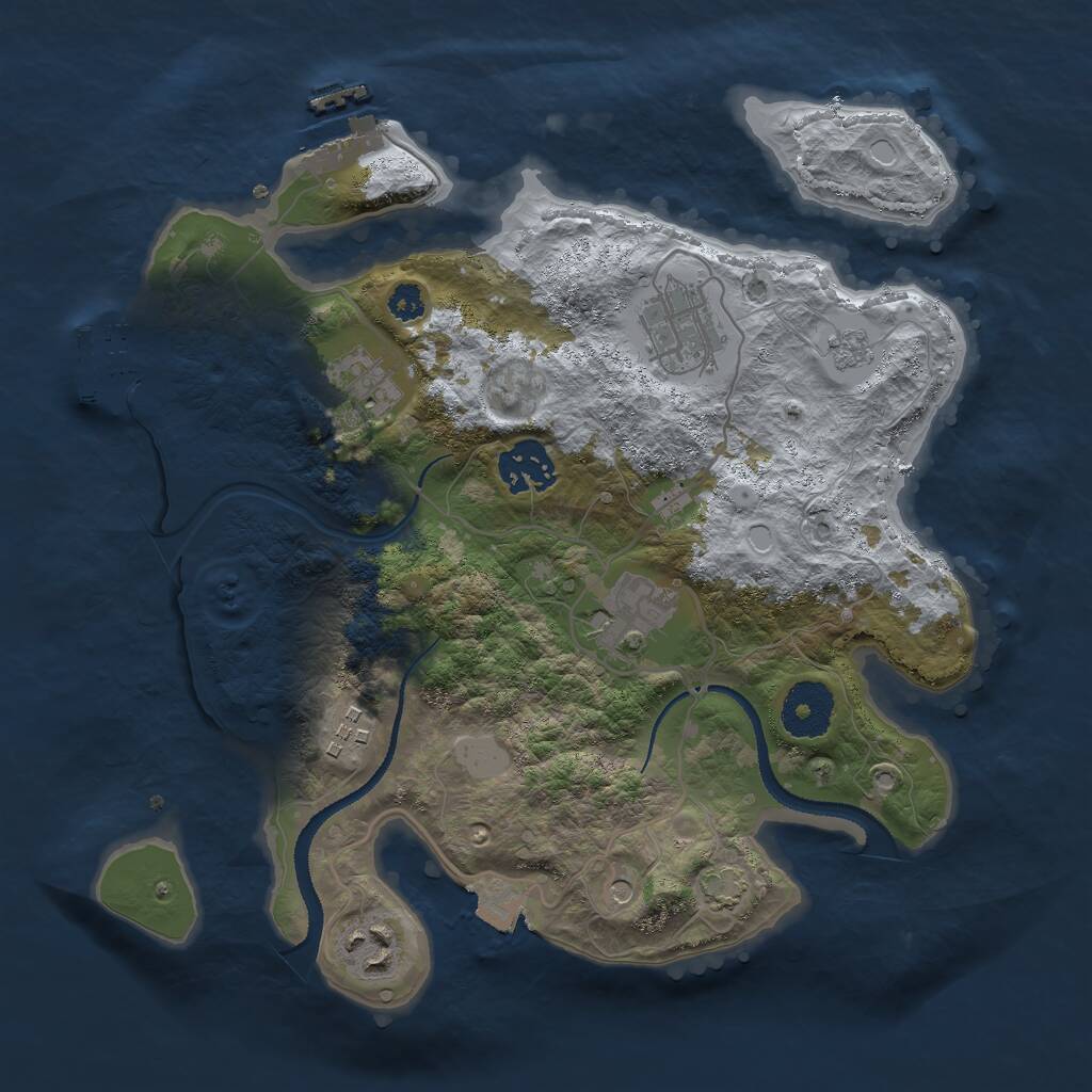 Rust Map: Procedural Map, Size: 3000, Seed: 73635, 12 Monuments