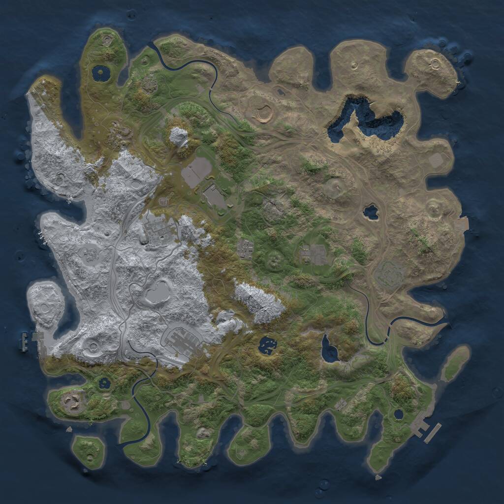 Rust Map: Procedural Map, Size: 4250, Seed: 1693329679, 16 Monuments
