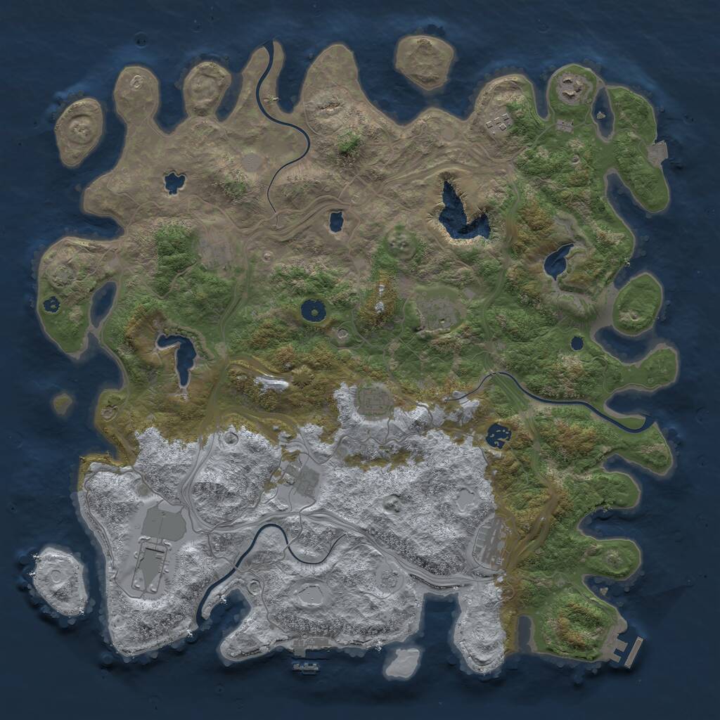 Rust Map: Procedural Map, Size: 4500, Seed: 614713572, 15 Monuments