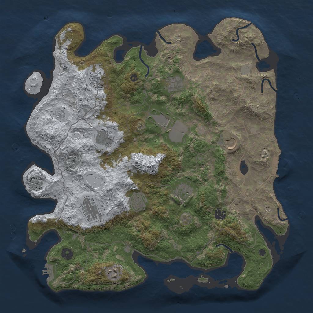 Rust Map: Procedural Map, Size: 4000, Seed: 15325469, 20 Monuments