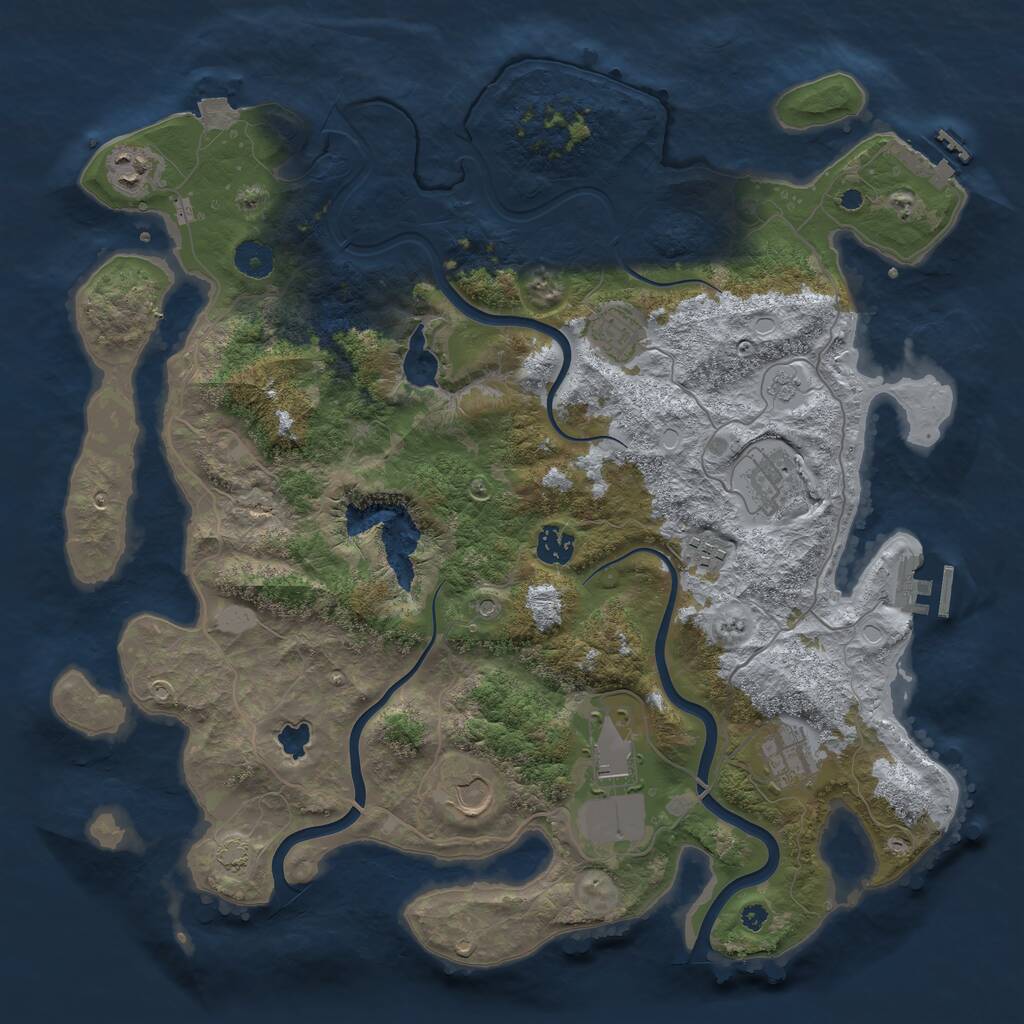Rust Map: Procedural Map, Size: 4000, Seed: 944159271, 14 Monuments