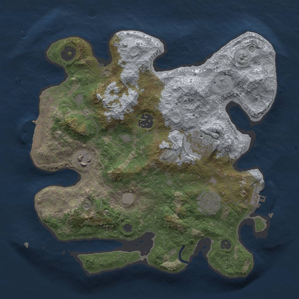 Rust Map: Procedural Map, Size: 3000, Seed: 30028, 13 Monuments