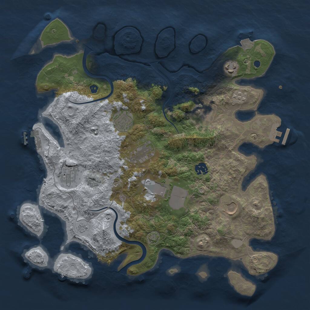 Rust Map: Procedural Map, Size: 3700, Seed: 1571816936, 15 Monuments