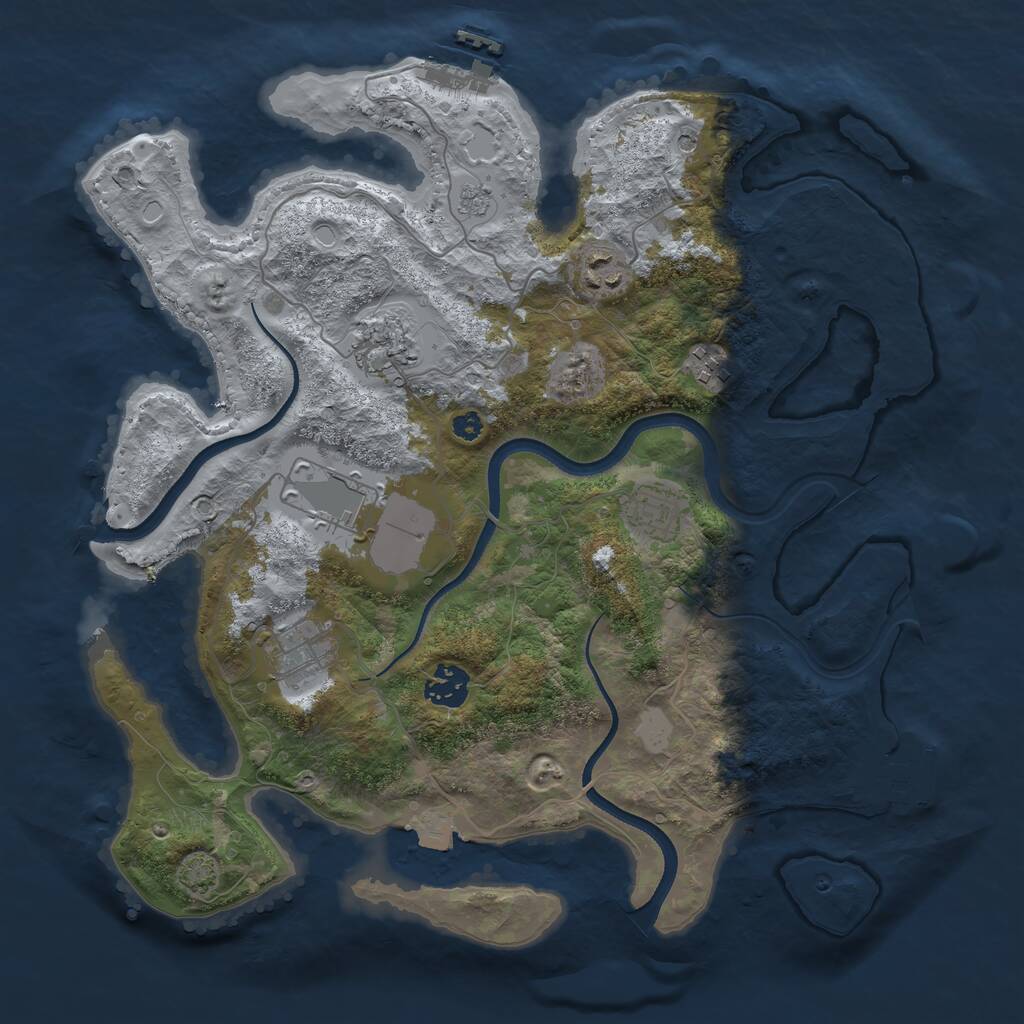 Rust Map: Procedural Map, Size: 3500, Seed: 803134711, 13 Monuments