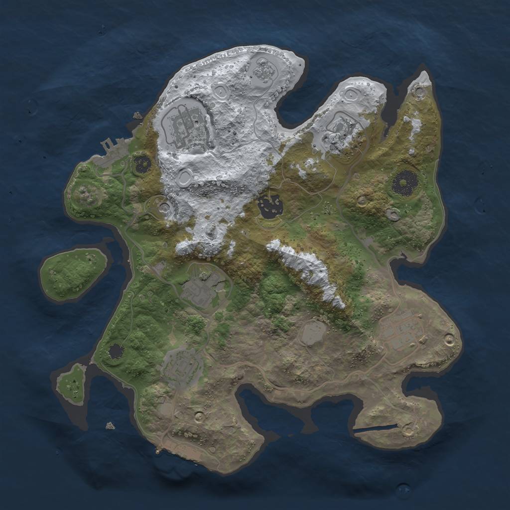 Rust Map: Procedural Map, Size: 3000, Seed: 1546705165, 15 Monuments