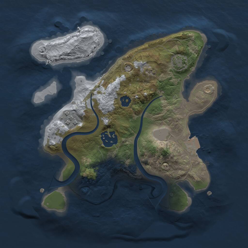 Rust Map: Procedural Map, Size: 2250, Seed: 18563465, 4 Monuments