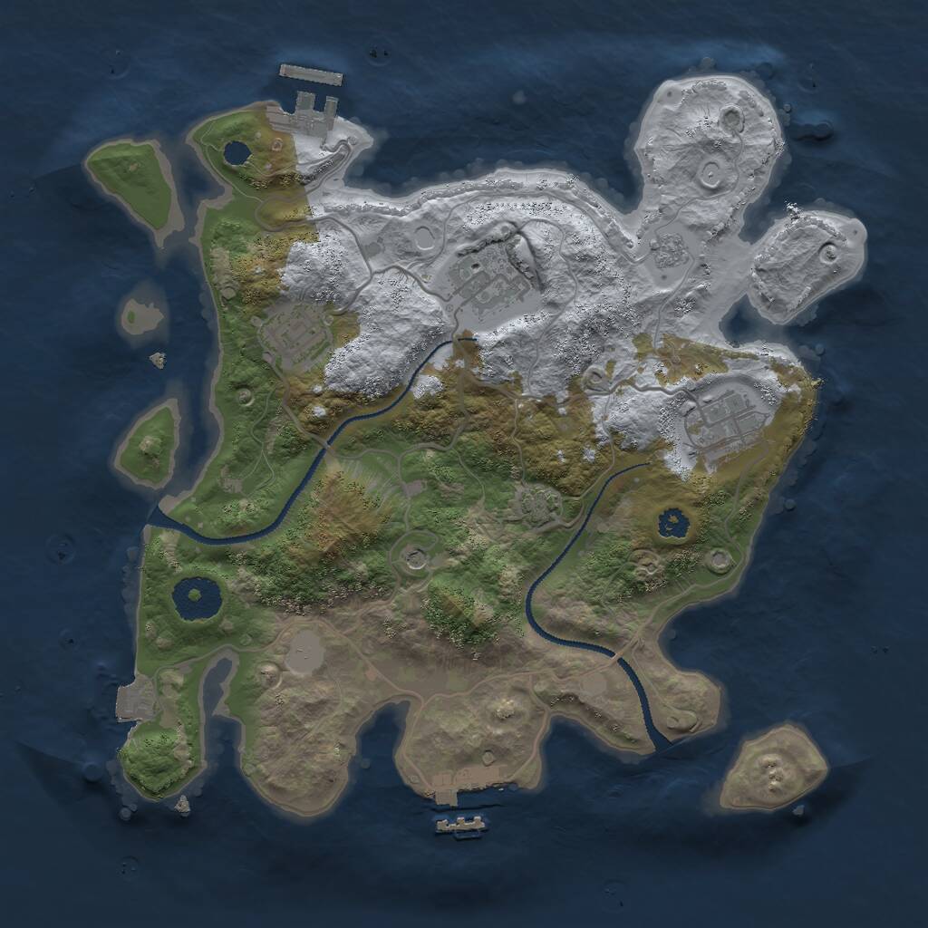 Rust Map: Procedural Map, Size: 3000, Seed: 459265909, 9 Monuments