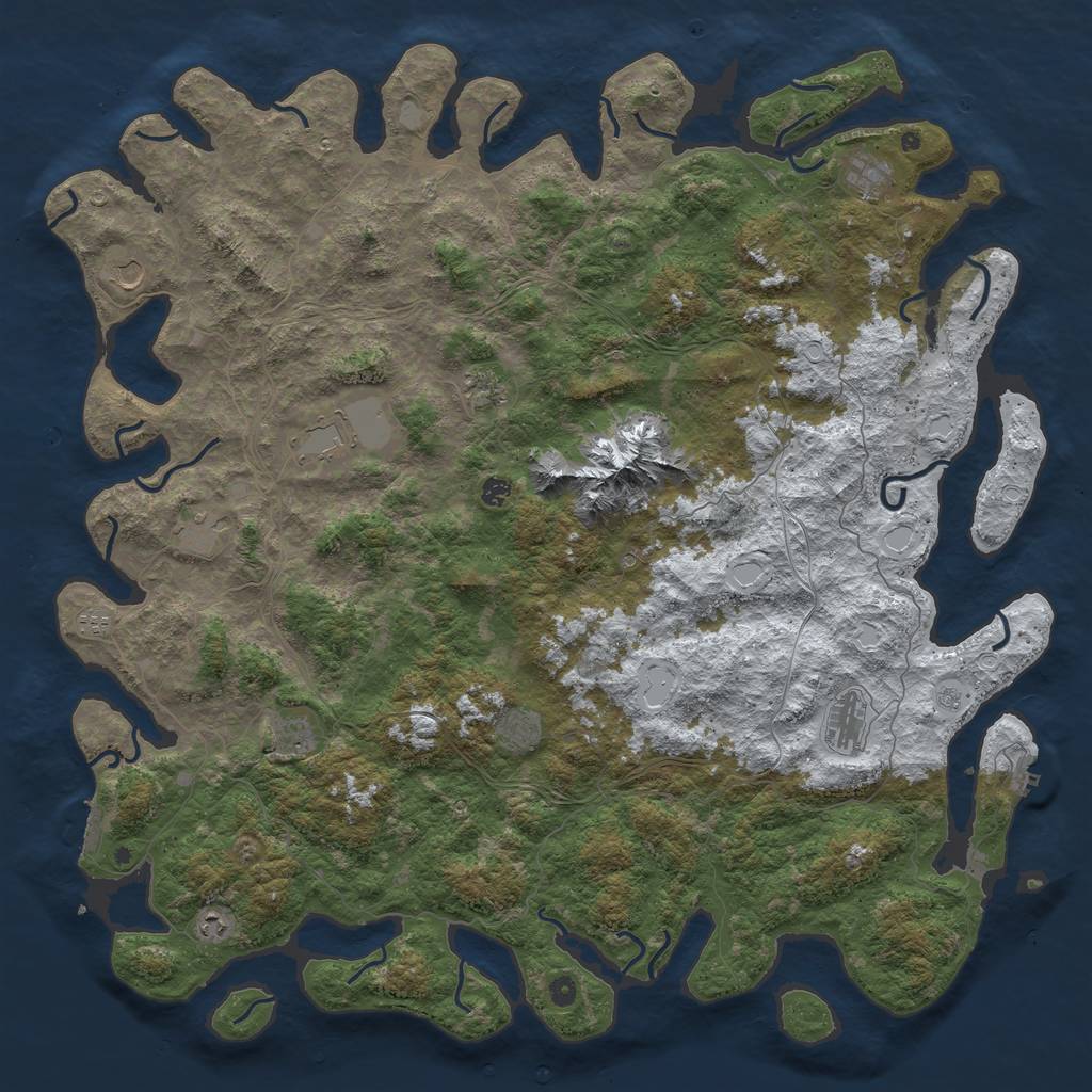 Rust Map: Procedural Map, Size: 5680, Seed: 431815989, 20 Monuments
