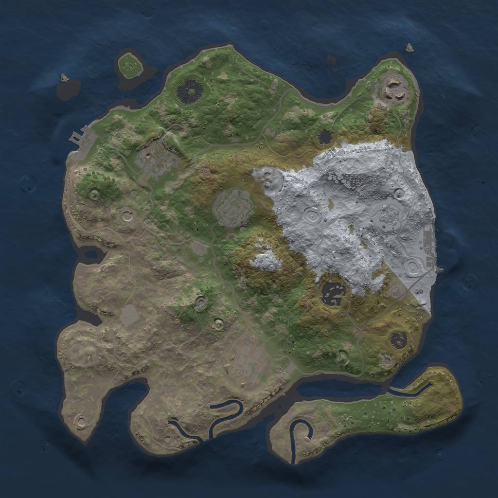 Rust Map: Procedural Map, Size: 3000, Seed: 604746059, 14 Monuments