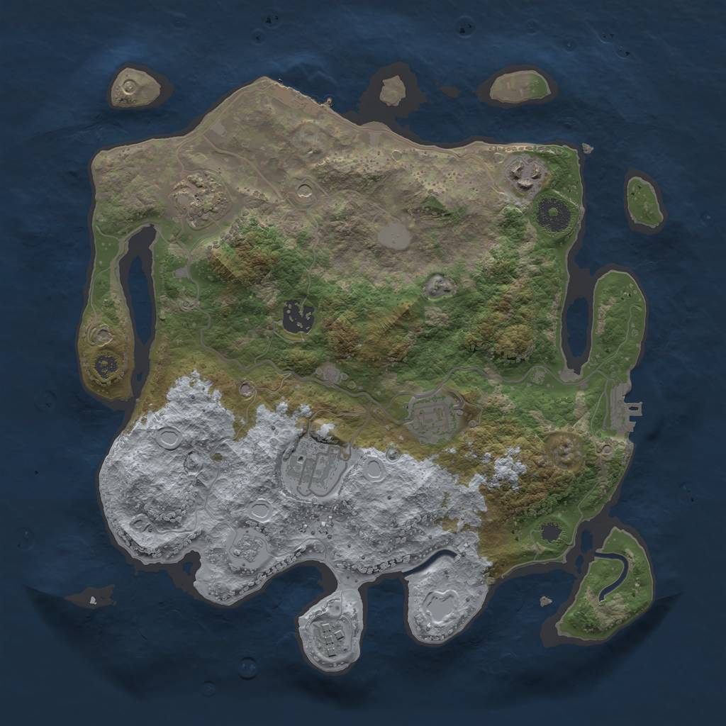 Rust Map: Procedural Map, Size: 3250, Seed: 475397426, 15 Monuments