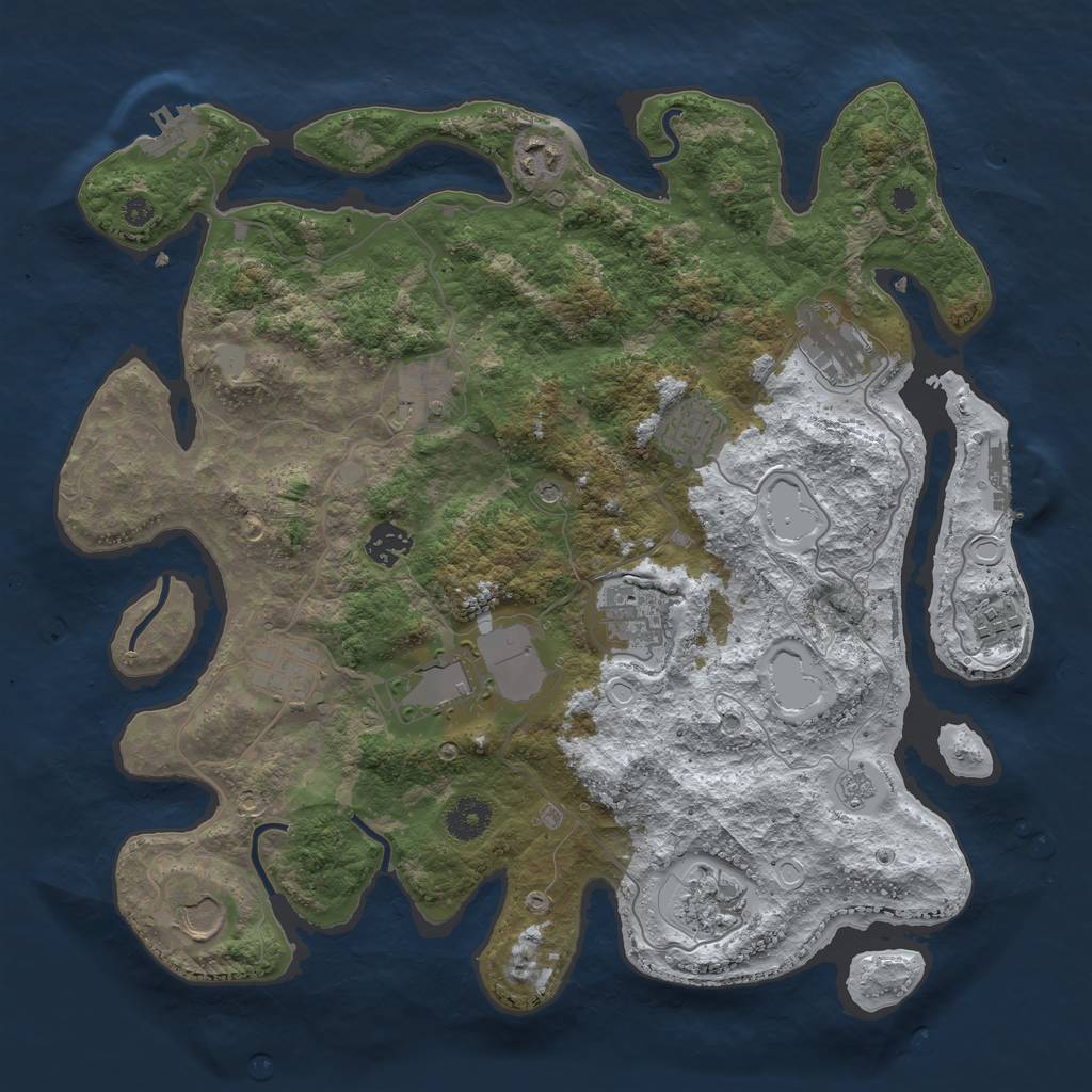 Rust Map: Procedural Map, Size: 3750, Seed: 1647870734, 20 Monuments