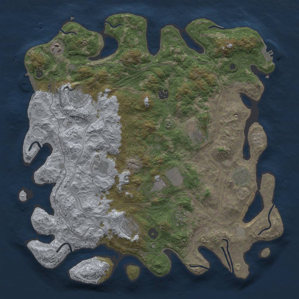 Rust Map: Procedural Map, Size: 4250, Seed: 1140648000, 19 Monuments