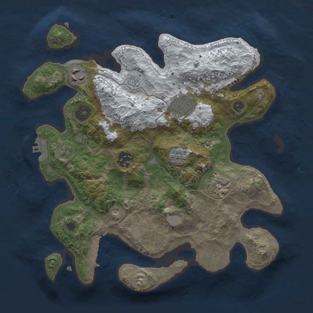 Rust Map: Procedural Map, Size: 3000, Seed: 1417604290, 14 Monuments