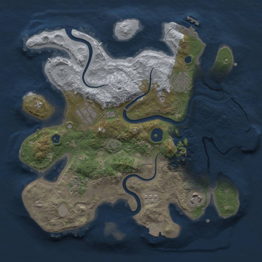 Rust Map: Procedural Map, Size: 3000, Seed: 22369, 11 Monuments