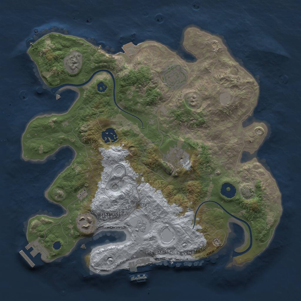 Rust Map: Procedural Map, Size: 3000, Seed: 656864057, 10 Monuments