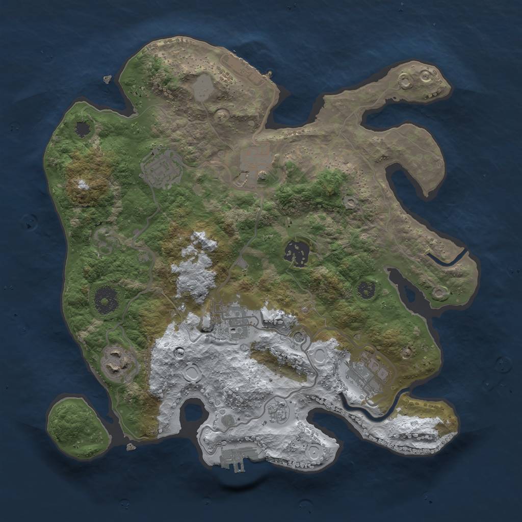 Rust Map: Procedural Map, Size: 3000, Seed: 7606, 15 Monuments