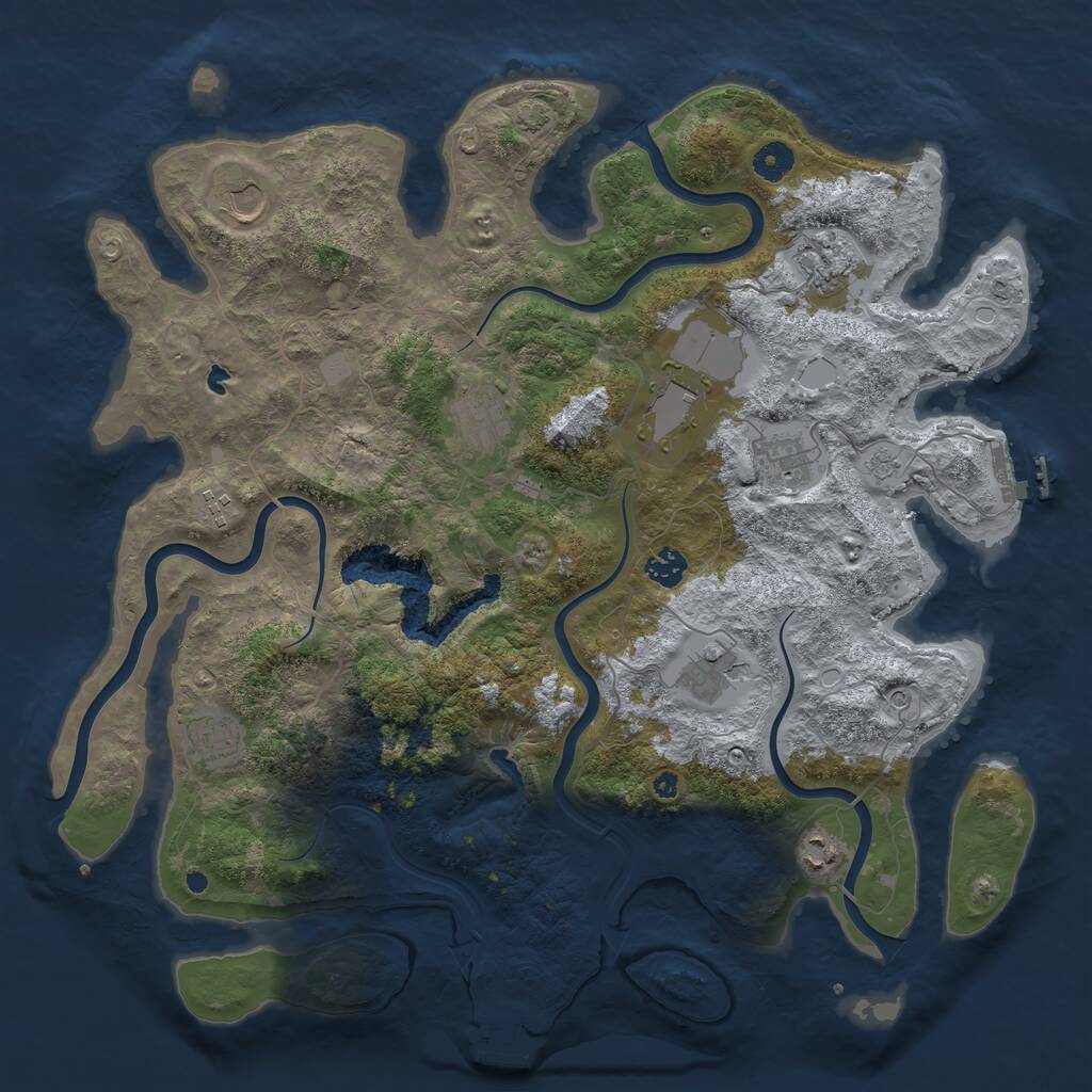 Rust Map: Procedural Map, Size: 4200, Seed: 56512, 16 Monuments