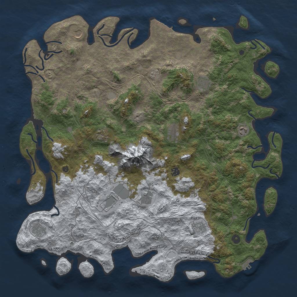 Rust Map: Procedural Map, Size: 5000, Seed: 2439, 20 Monuments