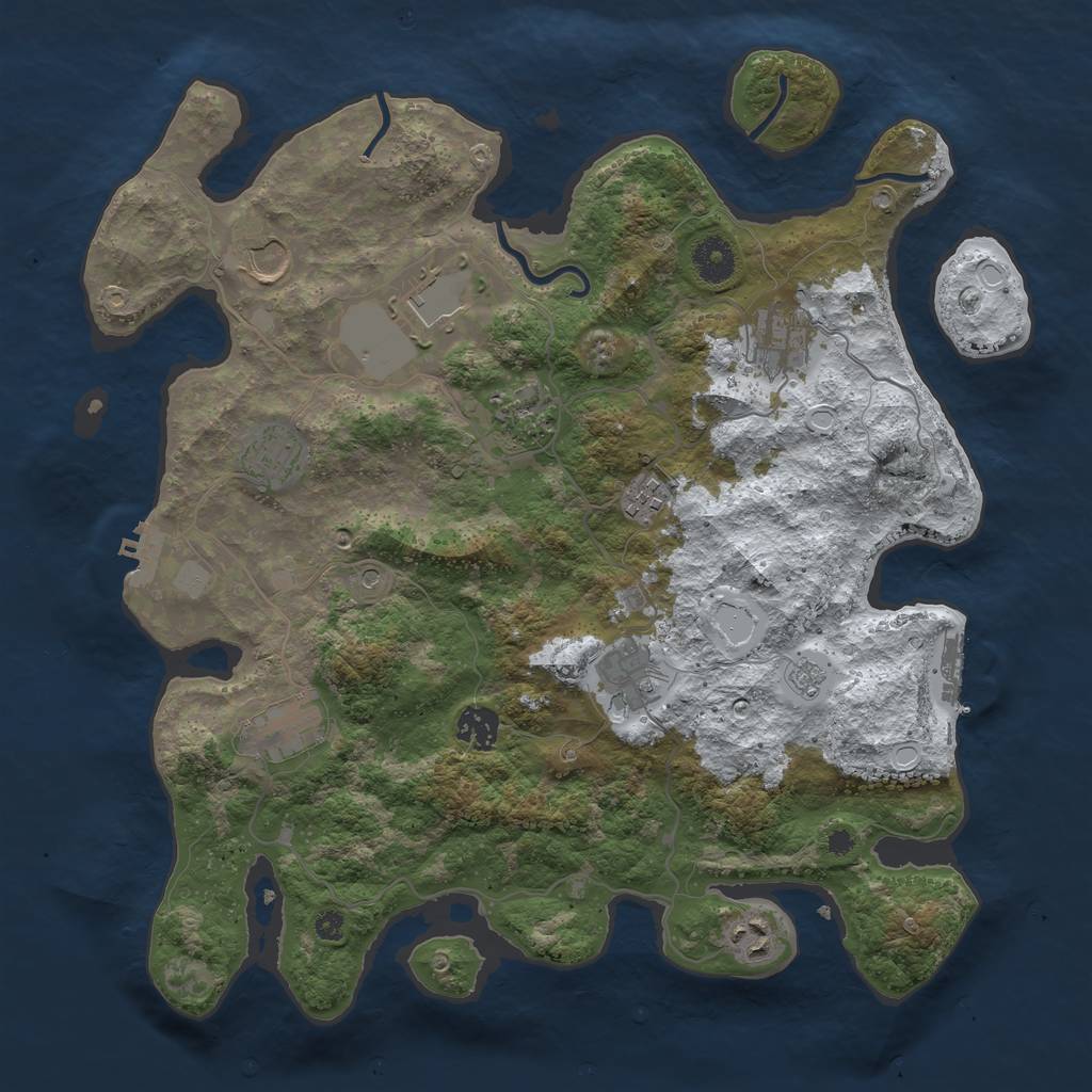 Rust Map: Procedural Map, Size: 3750, Seed: 1999765000, 19 Monuments
