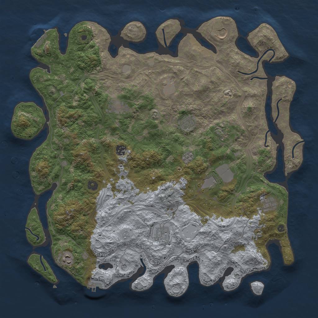 Rust Map: Procedural Map, Size: 4500, Seed: 82574745, 18 Monuments