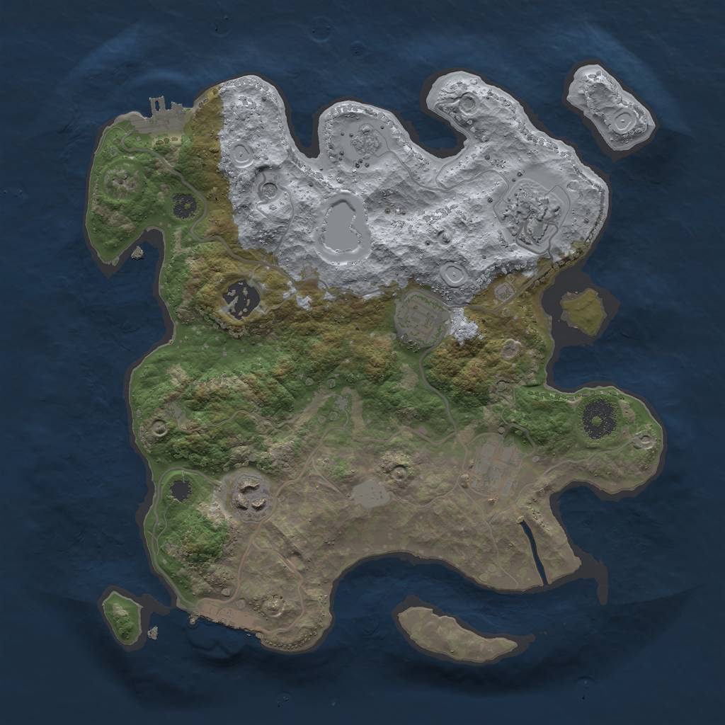 Rust Map: Procedural Map, Size: 3000, Seed: 829315, 14 Monuments