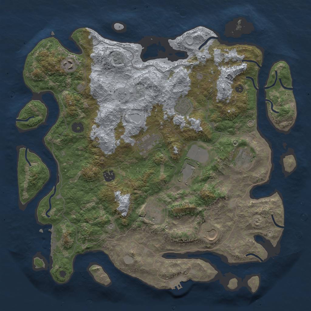 Rust Map: Procedural Map, Size: 4000, Seed: 4978, 16 Monuments