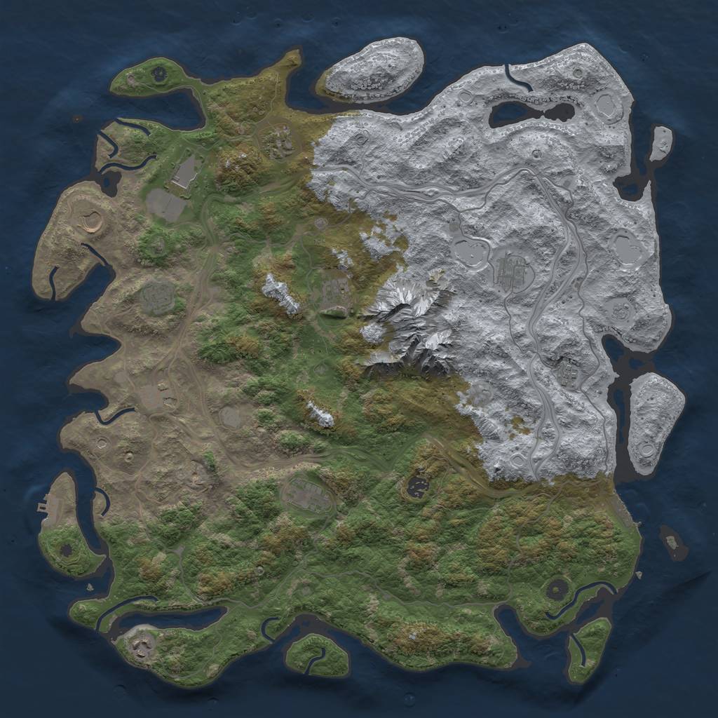 Rust Map: Procedural Map, Size: 5000, Seed: 313426691, 20 Monuments