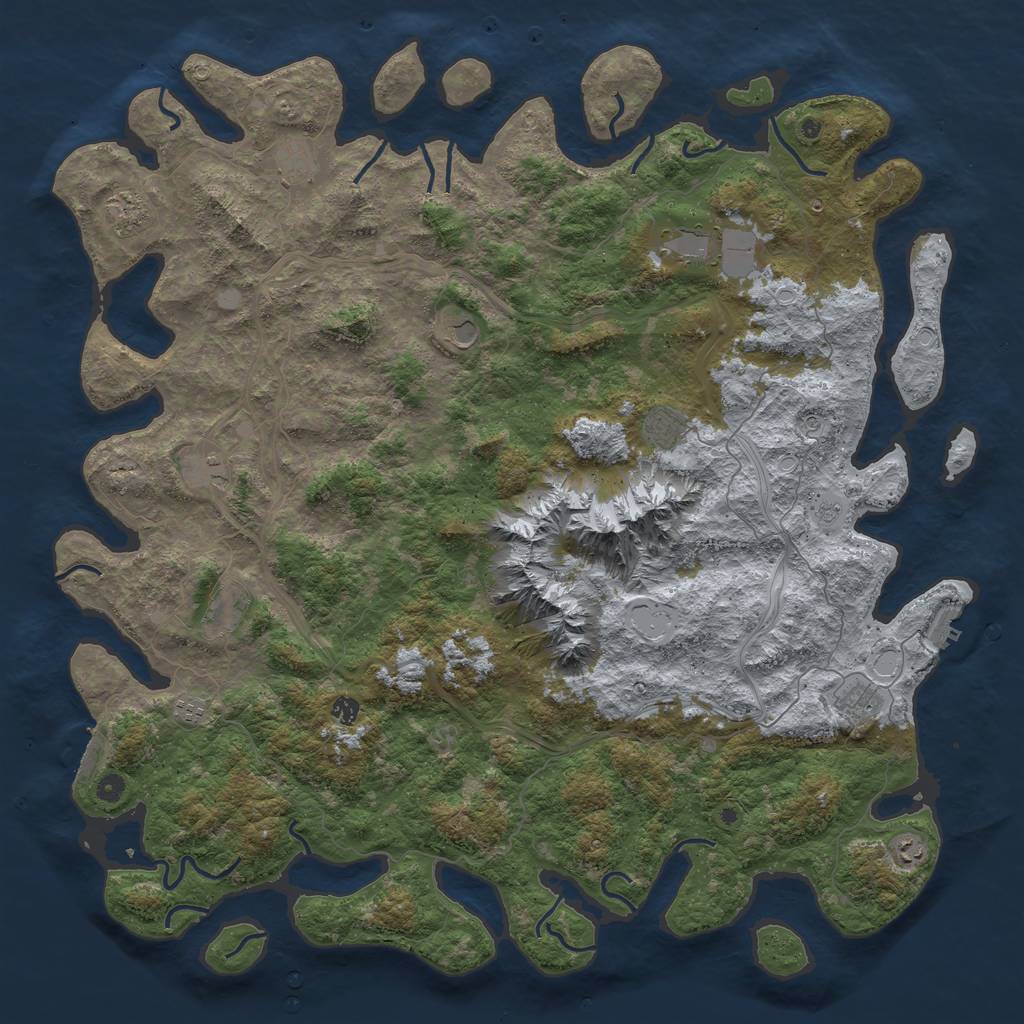 Rust Map: Procedural Map, Size: 5500, Seed: 431815989, 20 Monuments