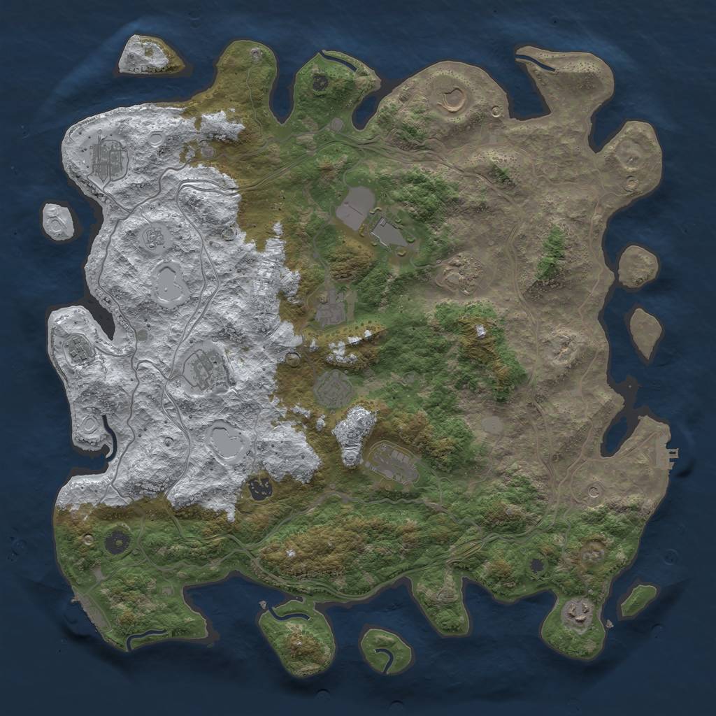 Rust Map: Procedural Map, Size: 4500, Seed: 1861434226, 20 Monuments