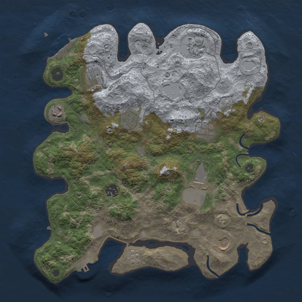 Rust Map: Procedural Map, Size: 3500, Seed: 569692969, 18 Monuments
