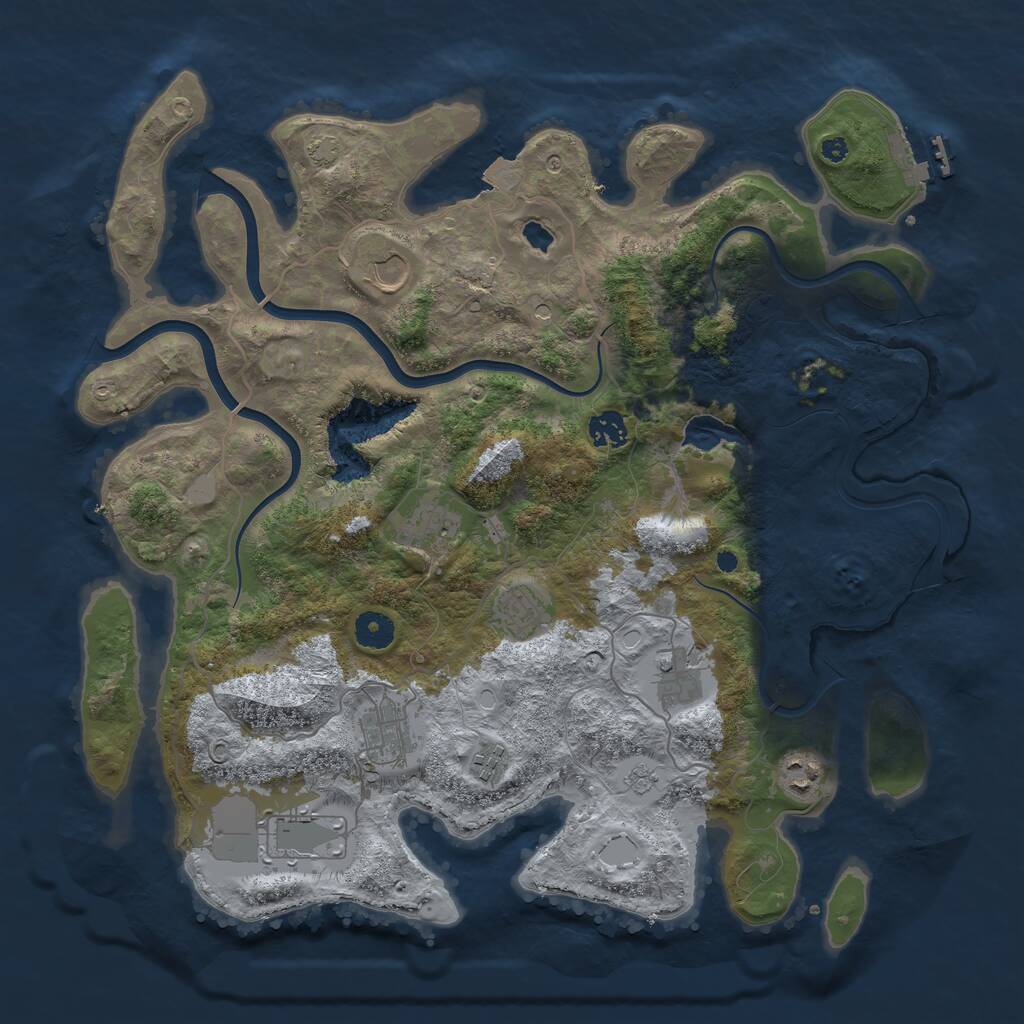 Rust Map: Procedural Map, Size: 4000, Seed: 12788567, 14 Monuments