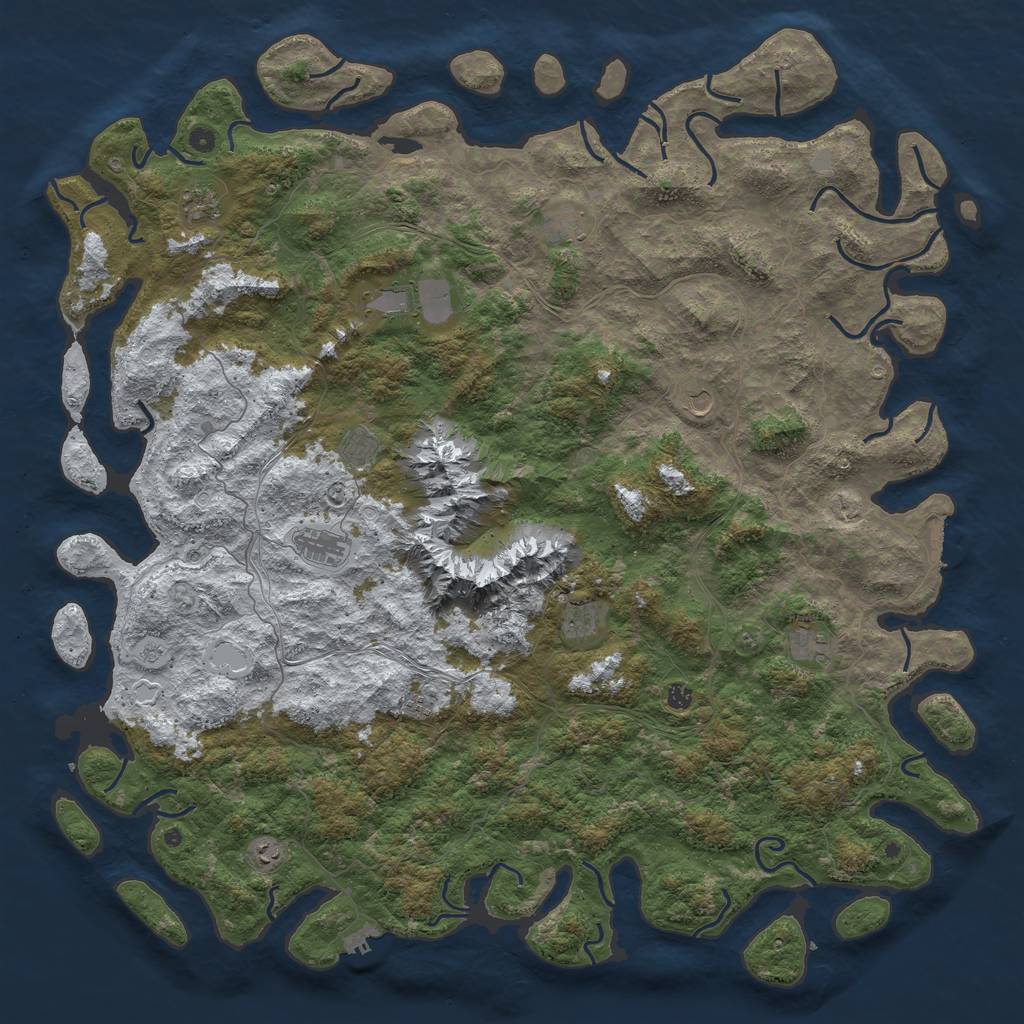 Rust Map: Procedural Map, Size: 6000, Seed: 637209, 20 Monuments