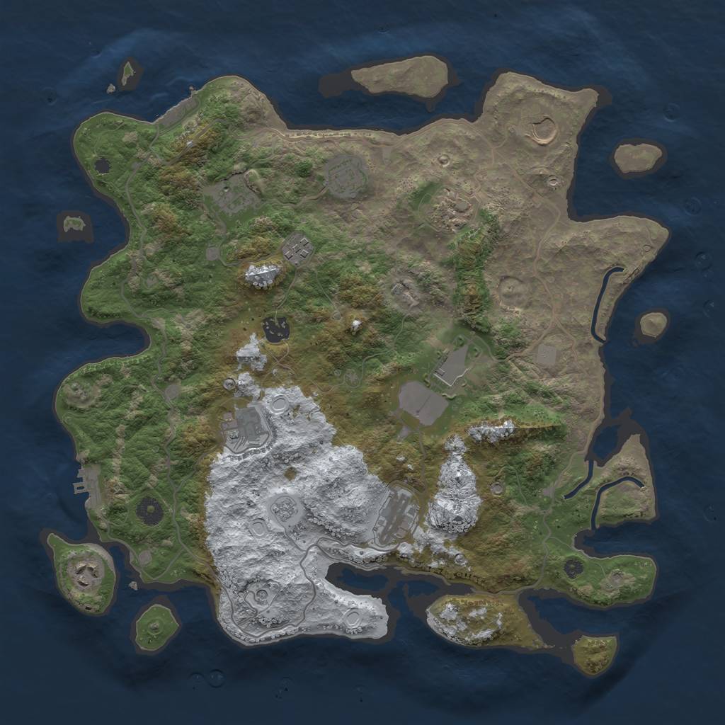 Rust Map: Procedural Map, Size: 4000, Seed: 157329, 19 Monuments