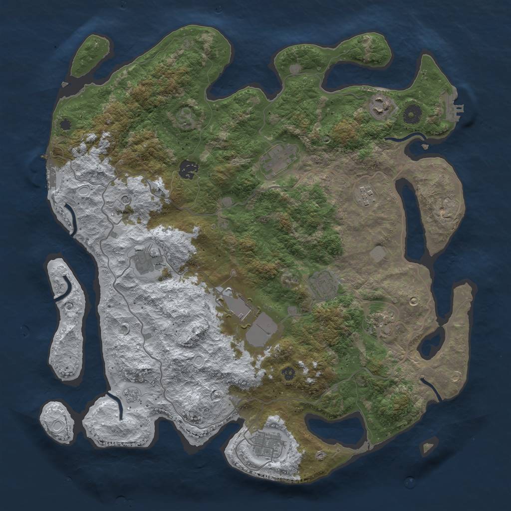 Rust Map: Procedural Map, Size: 4000, Seed: 1261094998, 18 Monuments