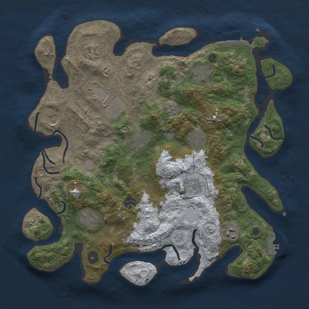 Rust Map: Procedural Map, Size: 3850, Seed: 292946052, 20 Monuments